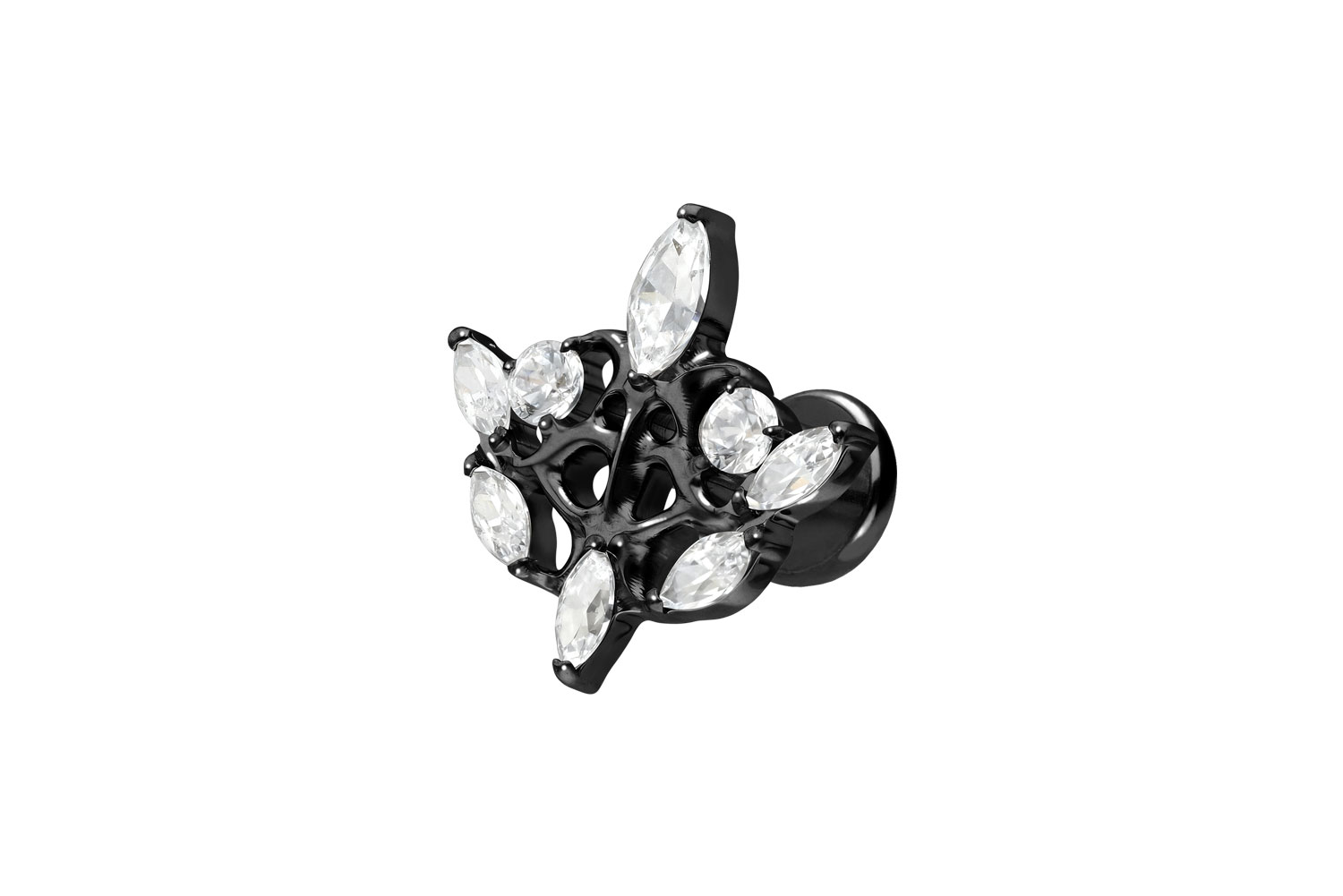 Titan Labret Piercing mit Push Fit GOTISCHES DESIGN